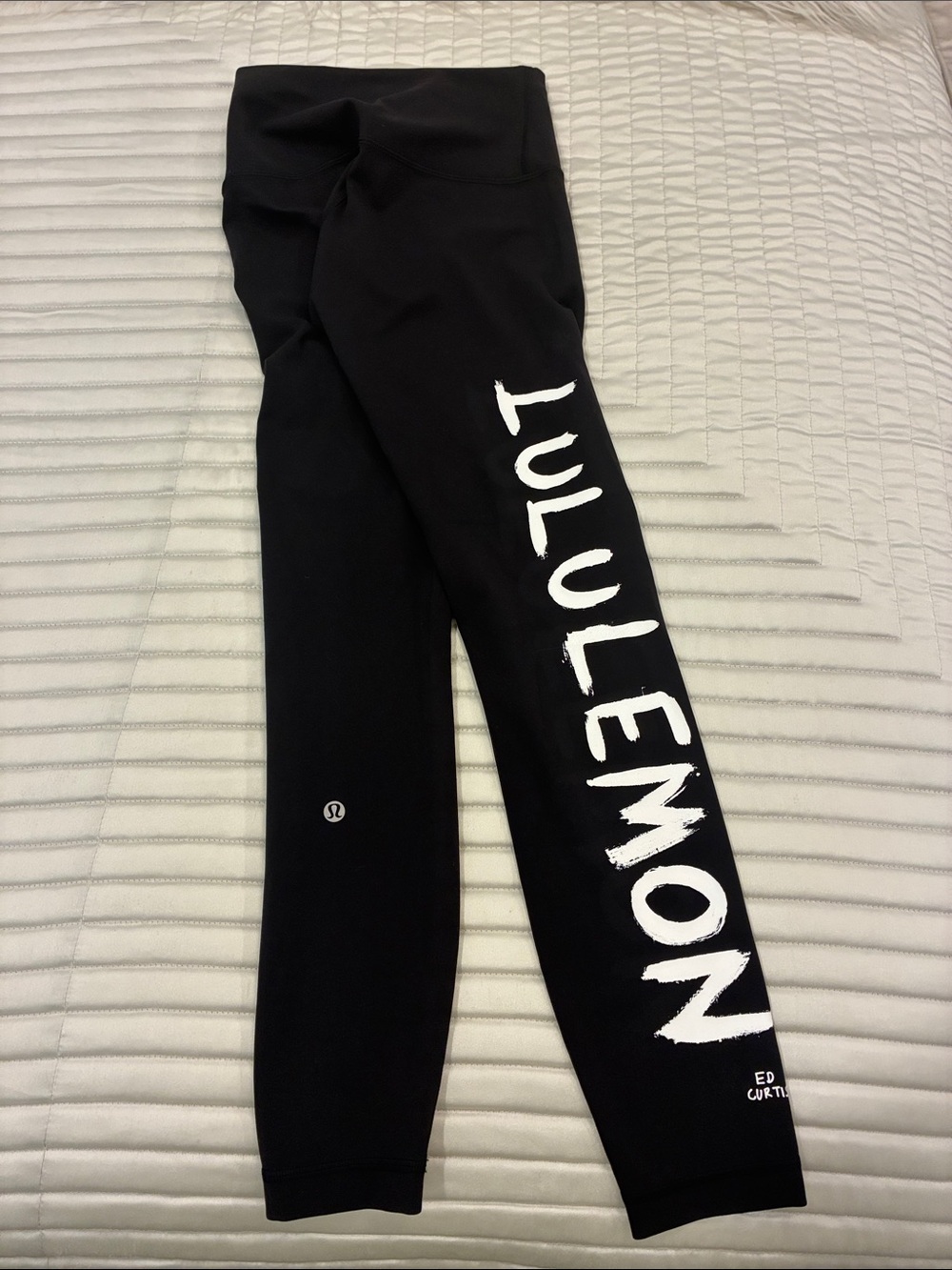 lululemon athletica Black Leggings with White LULULEMON Side Script